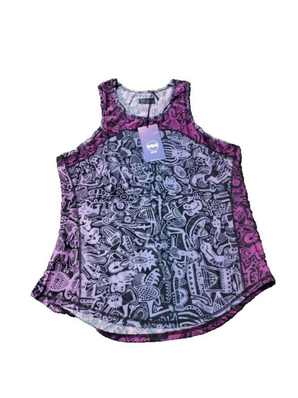NEW $58 Janji Helio Tech Tank Top Womens S Small Batik Purple Polyester Running